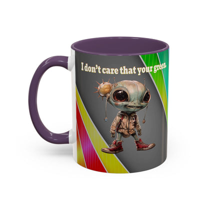 I don't care that your grey - Accent Mug (rainbow split)