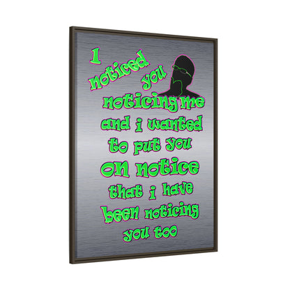noticed you noticing - framed canvas art (brushed nickel)