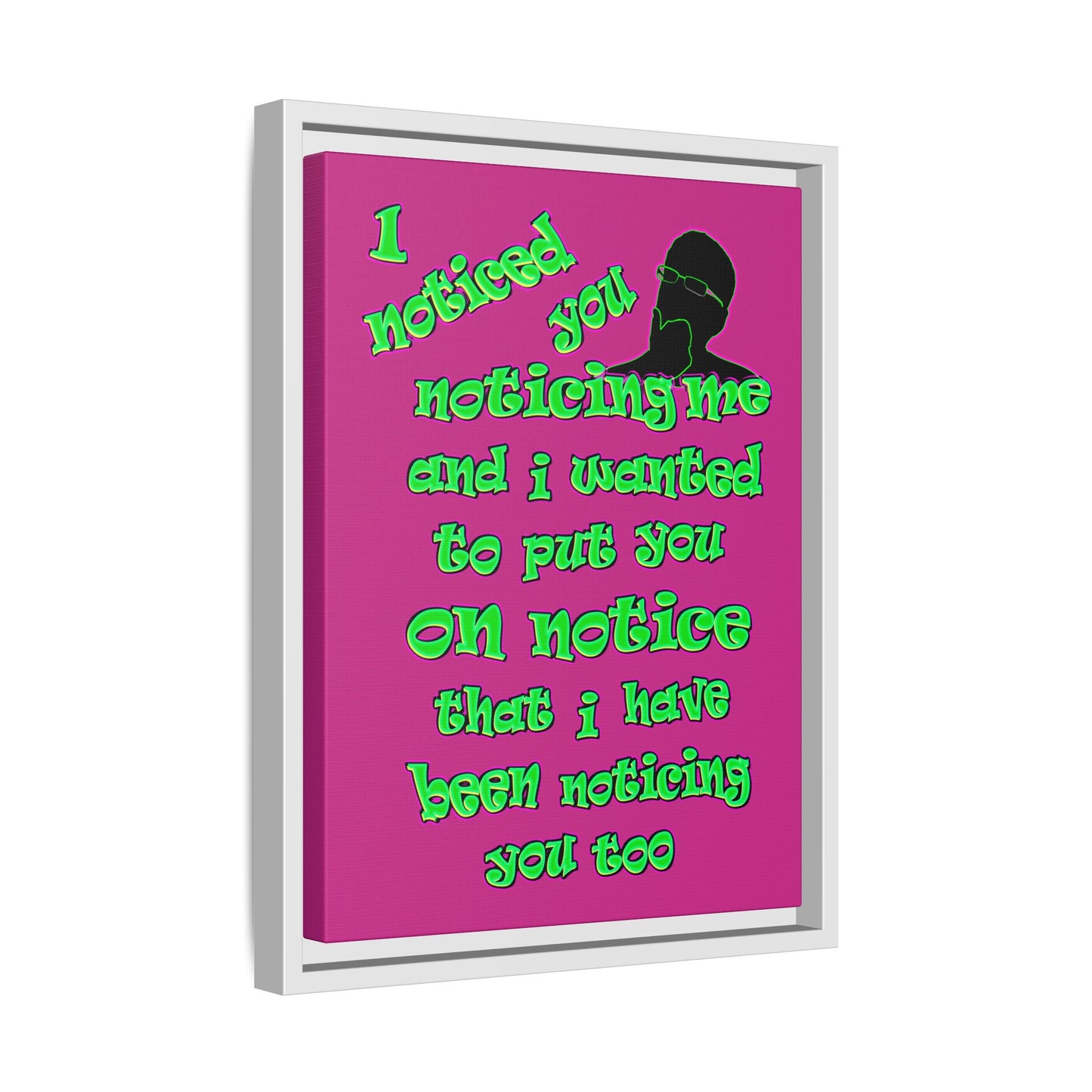 noticed you noticing - framed canvas art (pink)