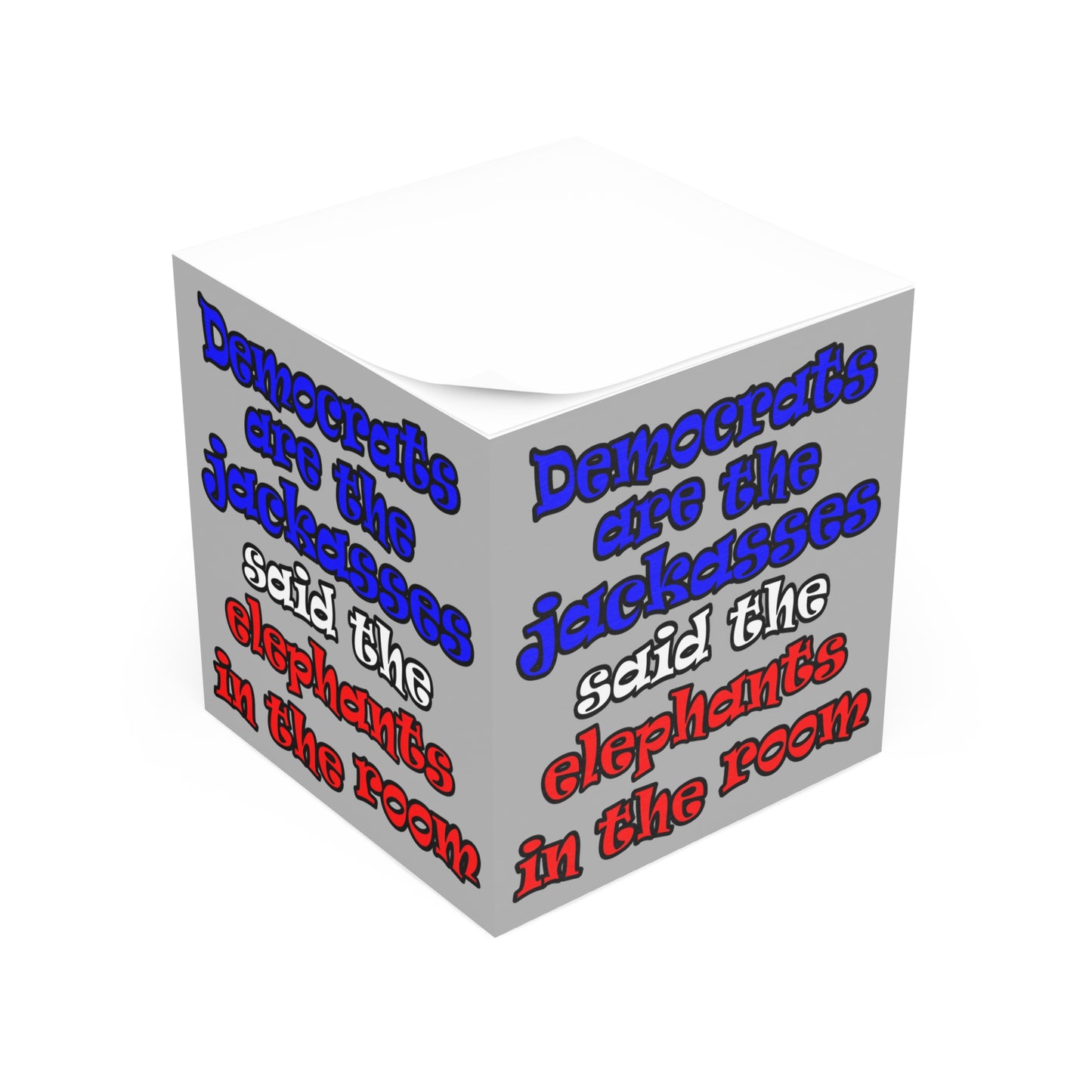donkeys and elephants - note cube (light grey)
