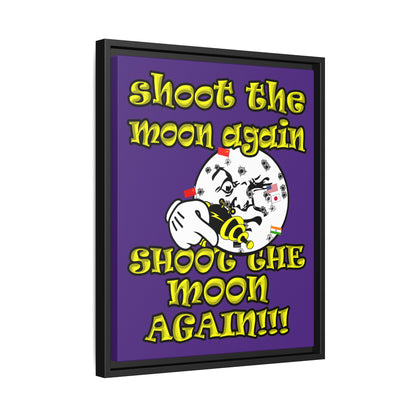 shoot the moon again - framed canvas art (purple)