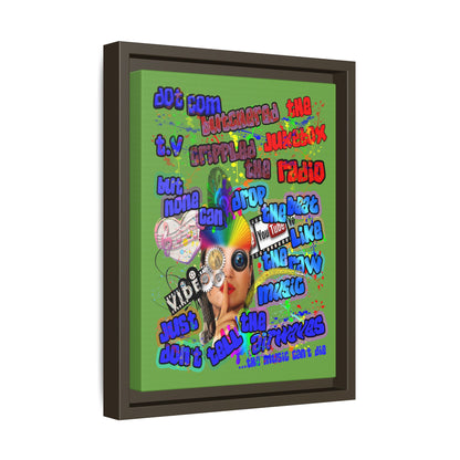 drop the beat - framed canvas art (green)