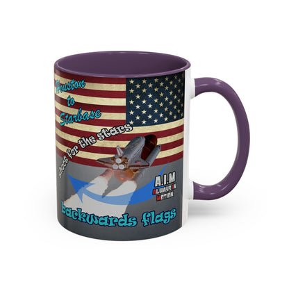 shoot for the stars - Accent Mug (grey-light grey)