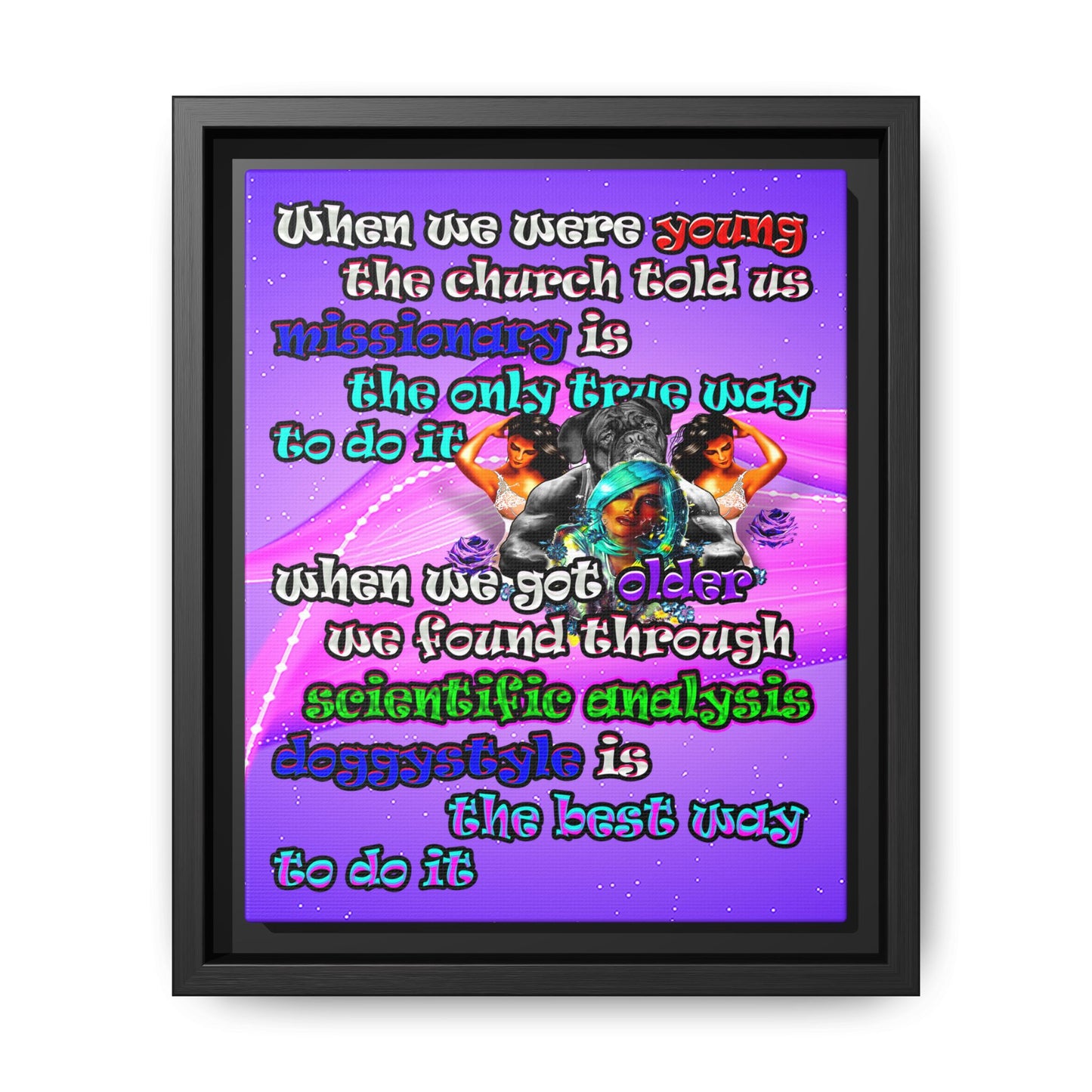 doggystyle - framed canvas art (purple-pink wave)