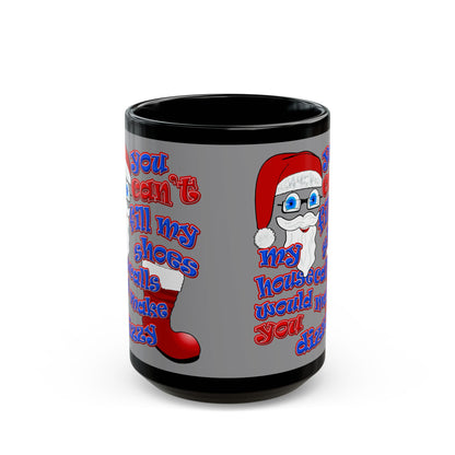 santa's shoes - Black Mug (grey)