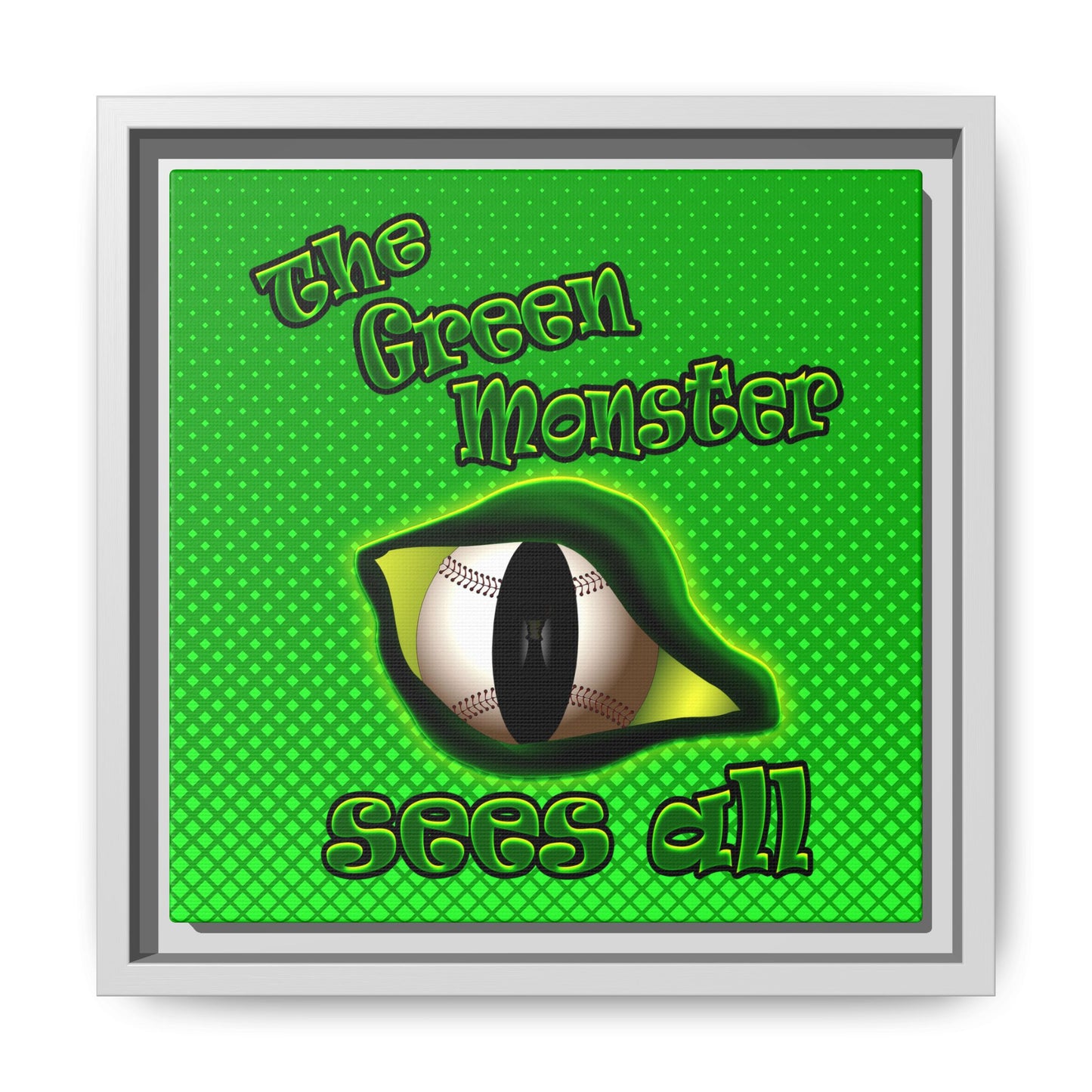green monster - framed canvas art (logo green)