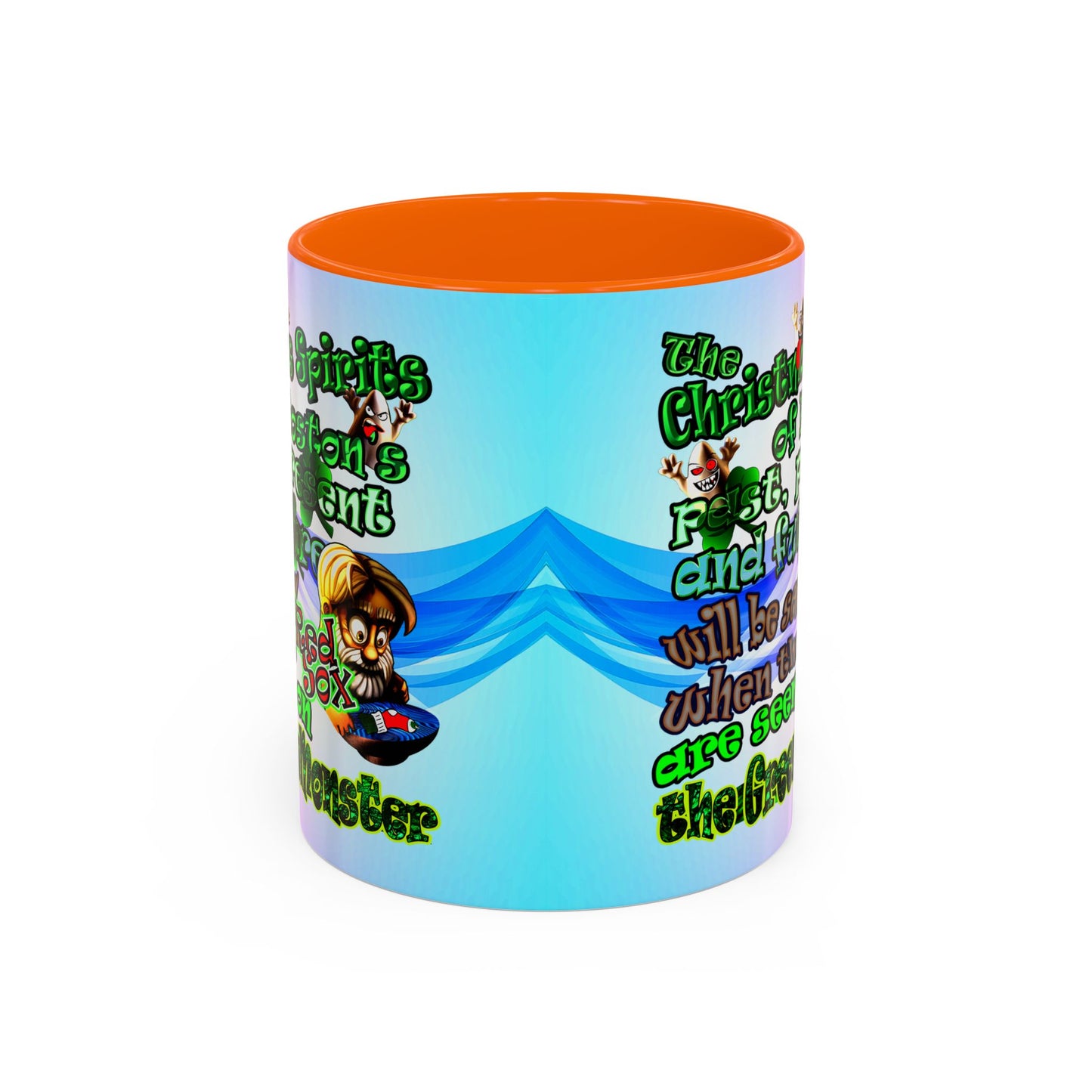 christmas spirits of boston - Accent Mug (light blue-pink wave)