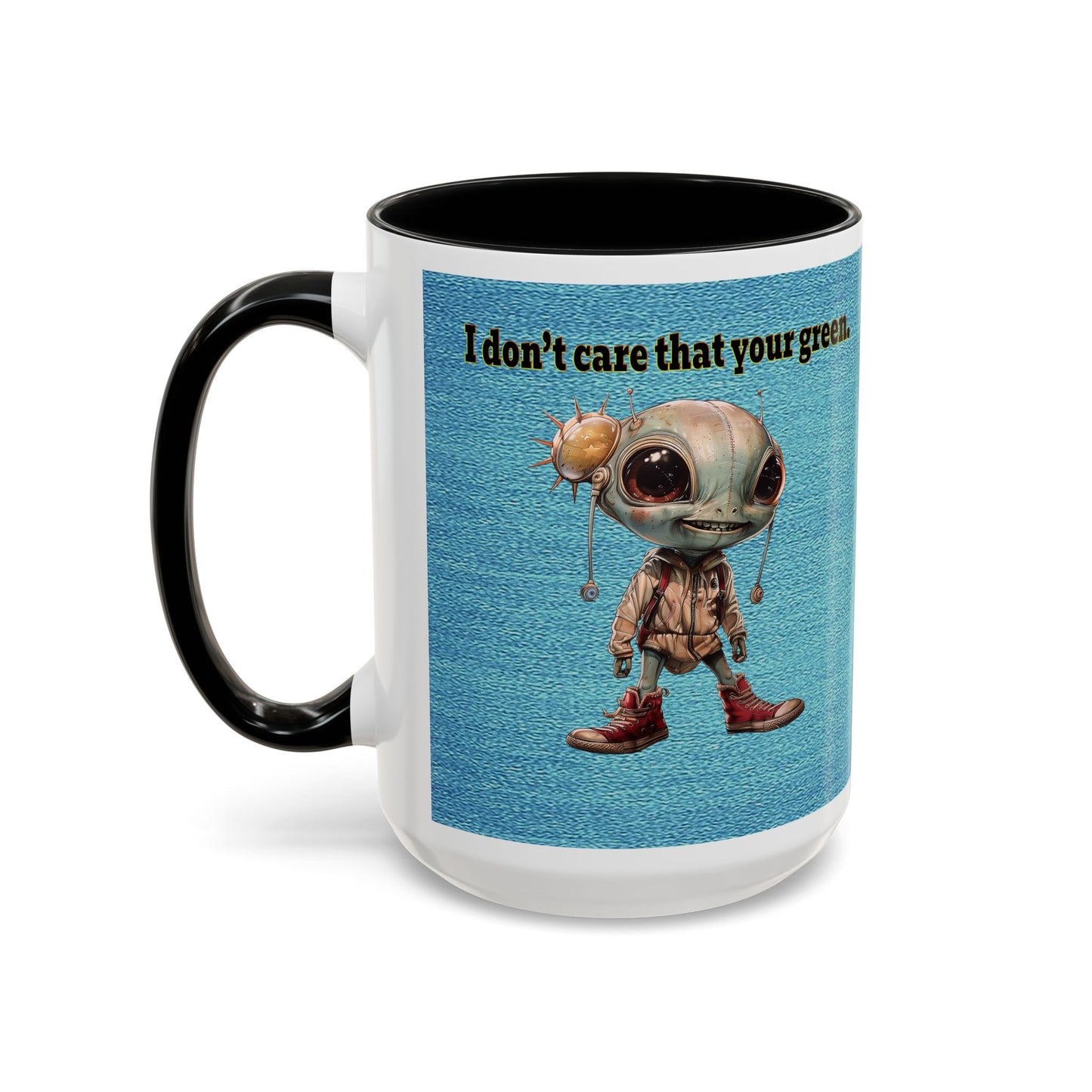 I don't care that your grey - Accent Mug (faded blue)