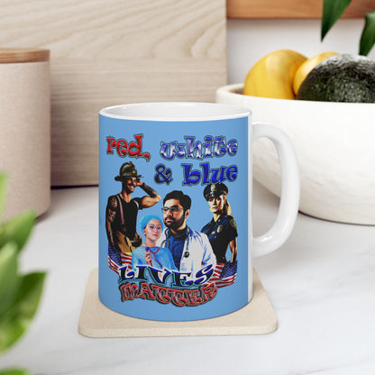rw&b lives matter - White Mug (light blue)