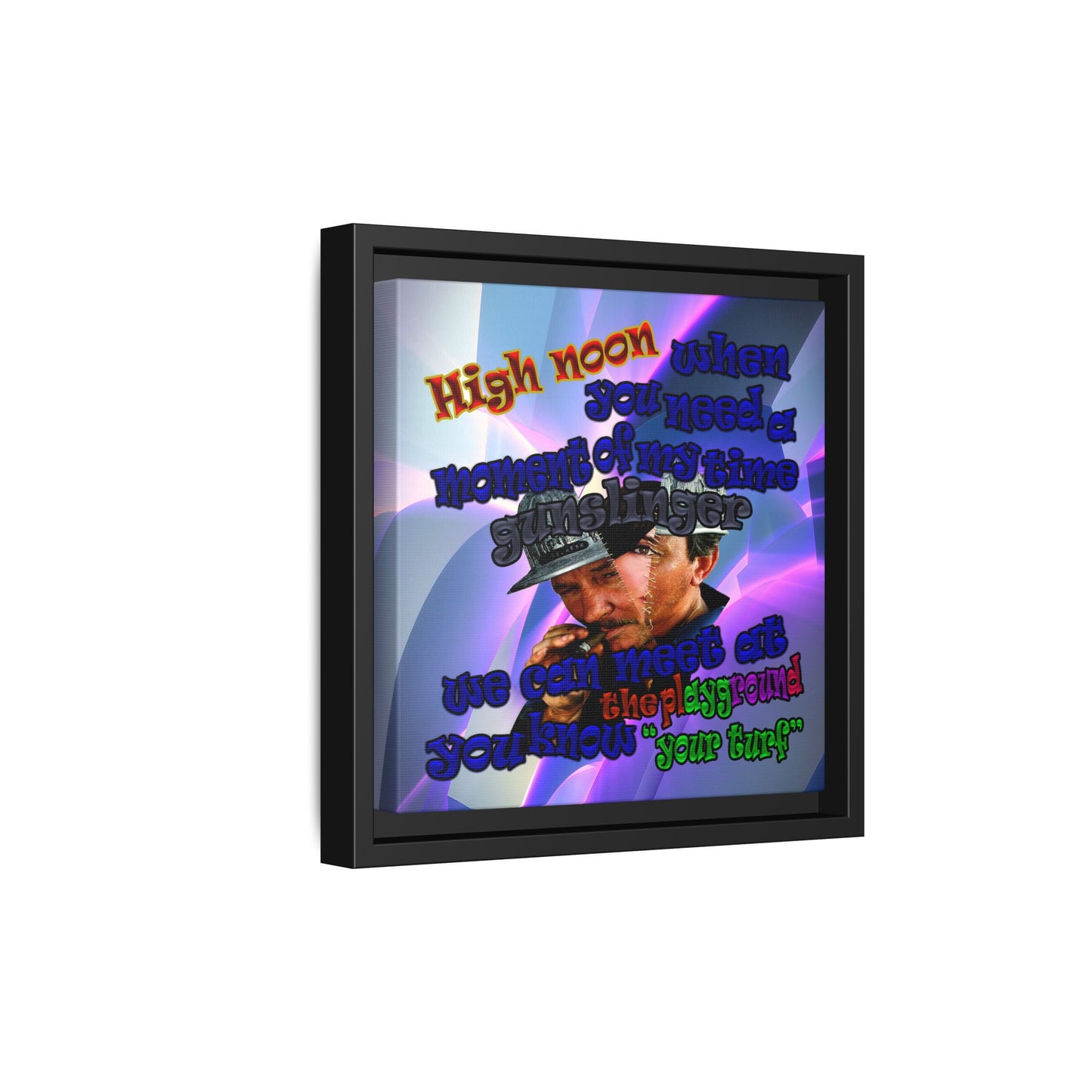 high noon - framed canvas art (grey-pink wave)