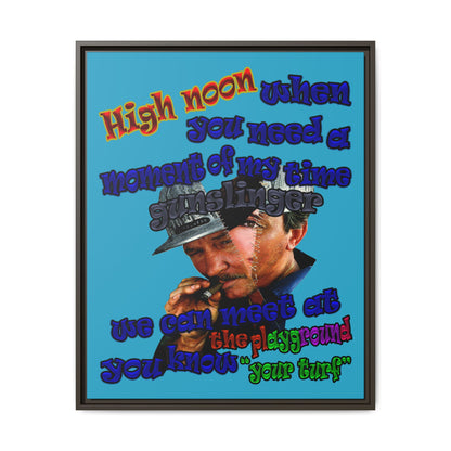 high noon - framed canvas art (turquoise)