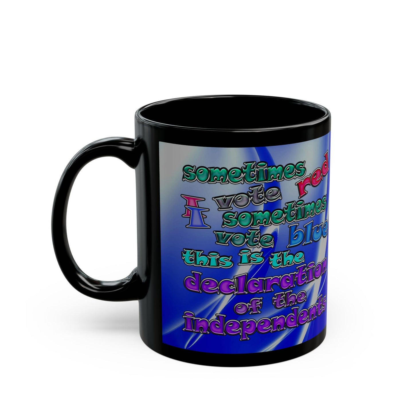 declaration of the independents - Black Mug (blue-white wave)