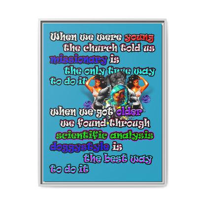 doggystyle - framed canvas art (turquoise)