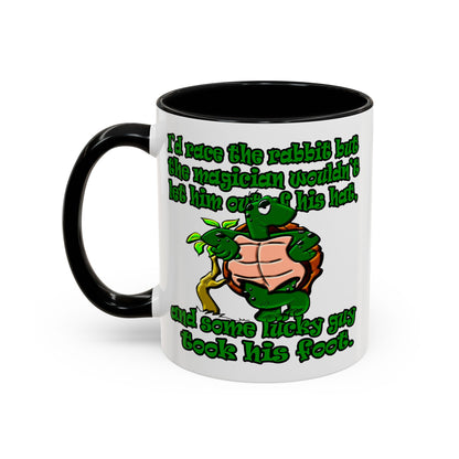 turtle race - Accent Mug (white)