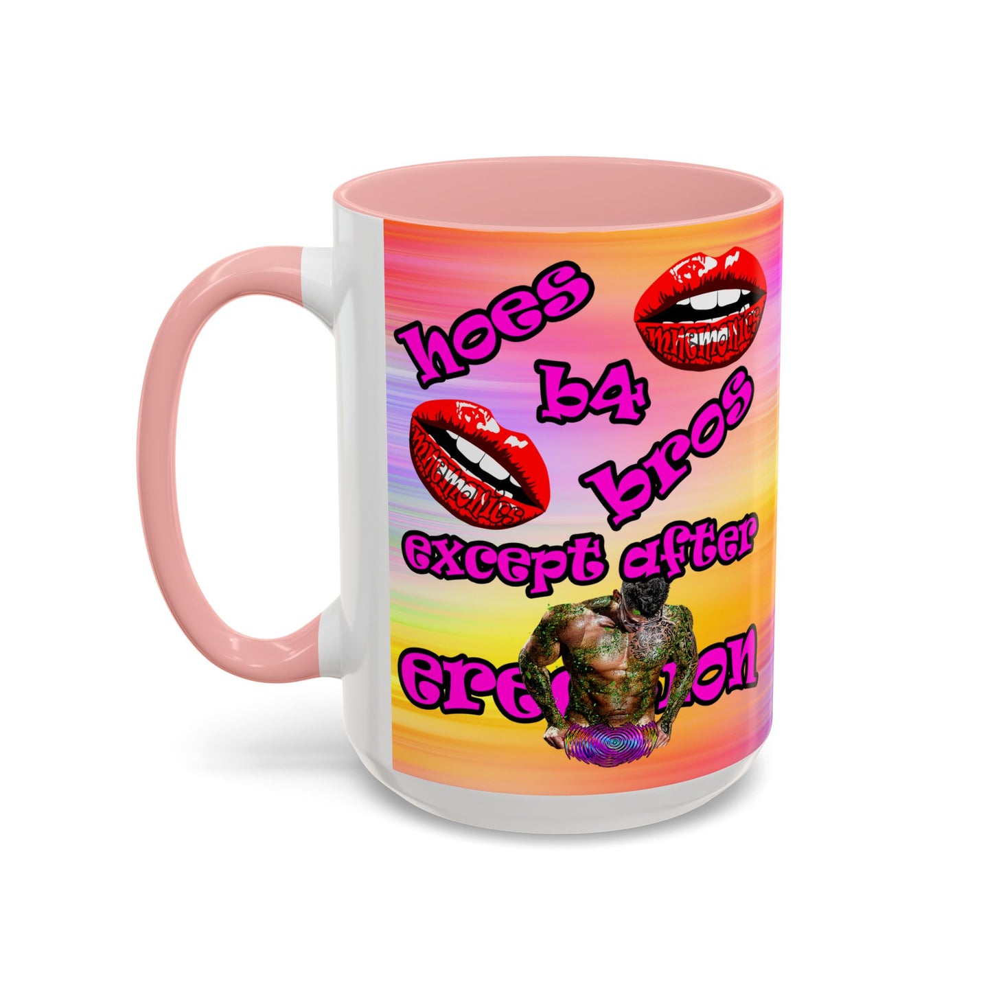 hoes b4 bros - Accent Mug (color blur)