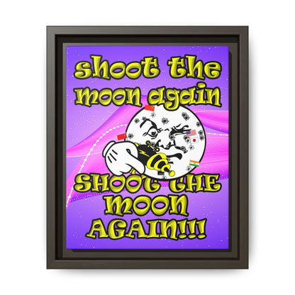 shoot the moon again - framed canvas art (purple-pink wave)