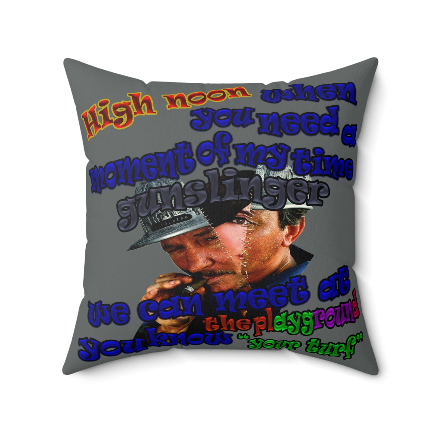 high noon - Faux Suede Square Pillow - (dark grey)