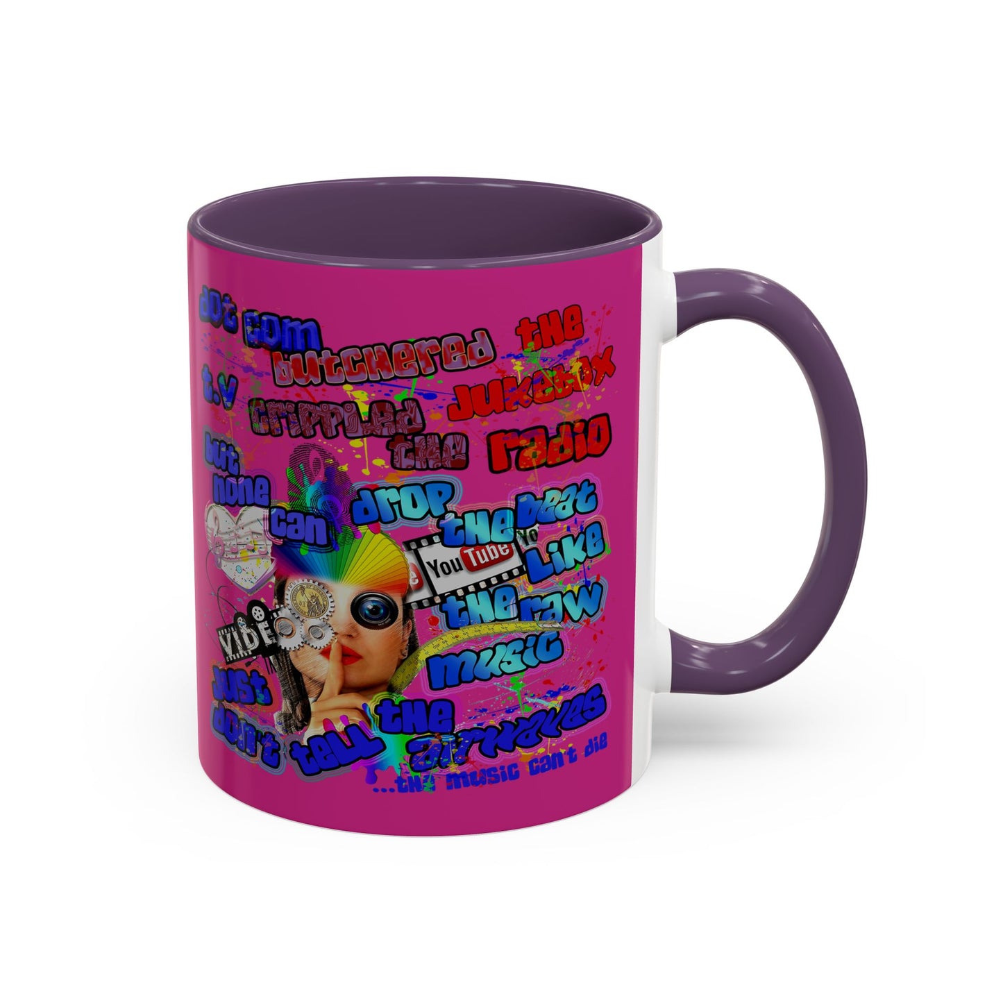 drop the beat - Accent Mug (pink)