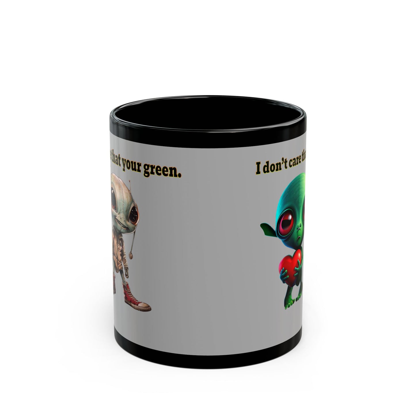 I don't care that your grey - Black Mug (light grey)
