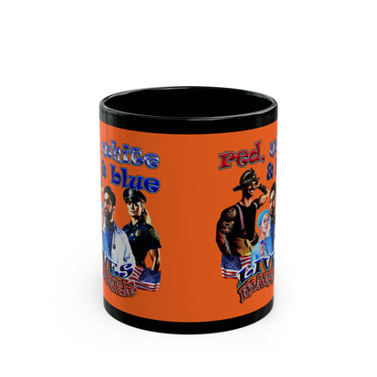 rw&b lives matter - Black Mug (orange)