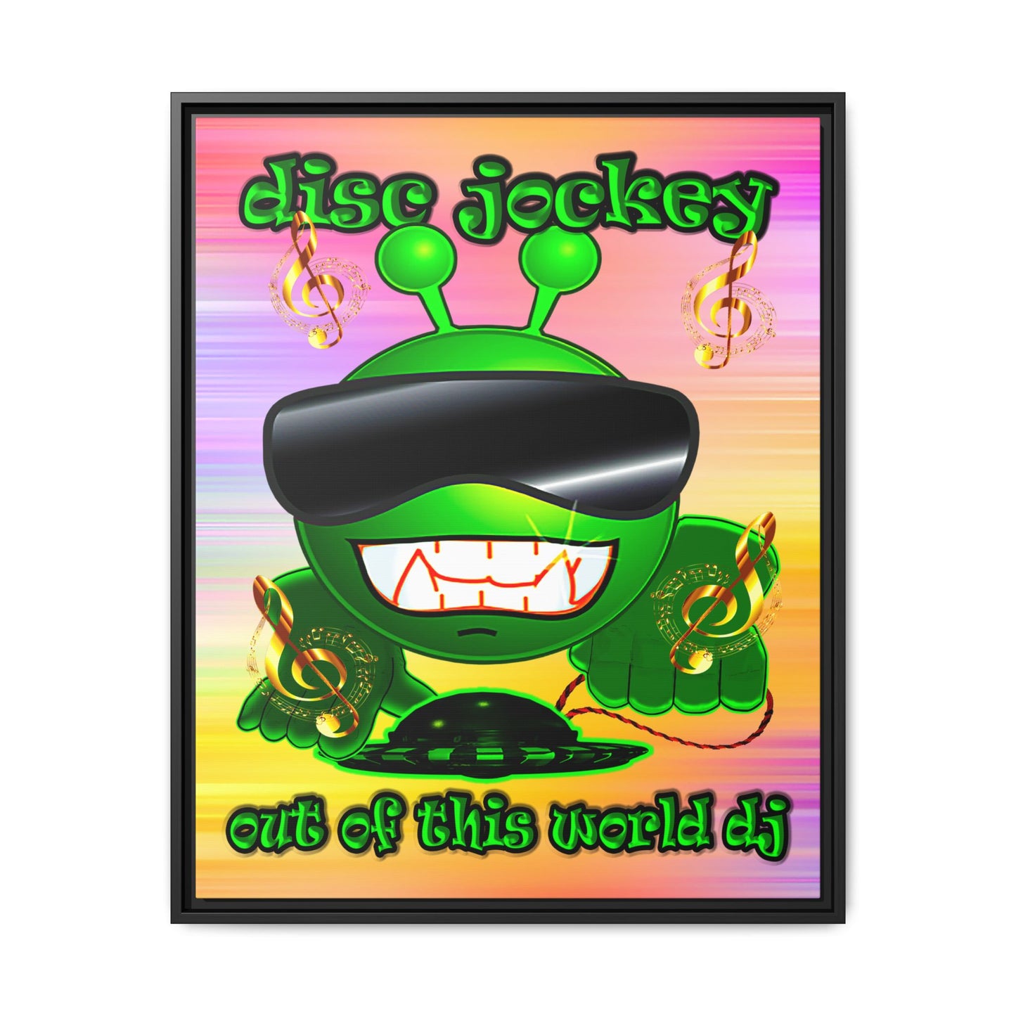 disc jockey - framed canvas art (color blur)