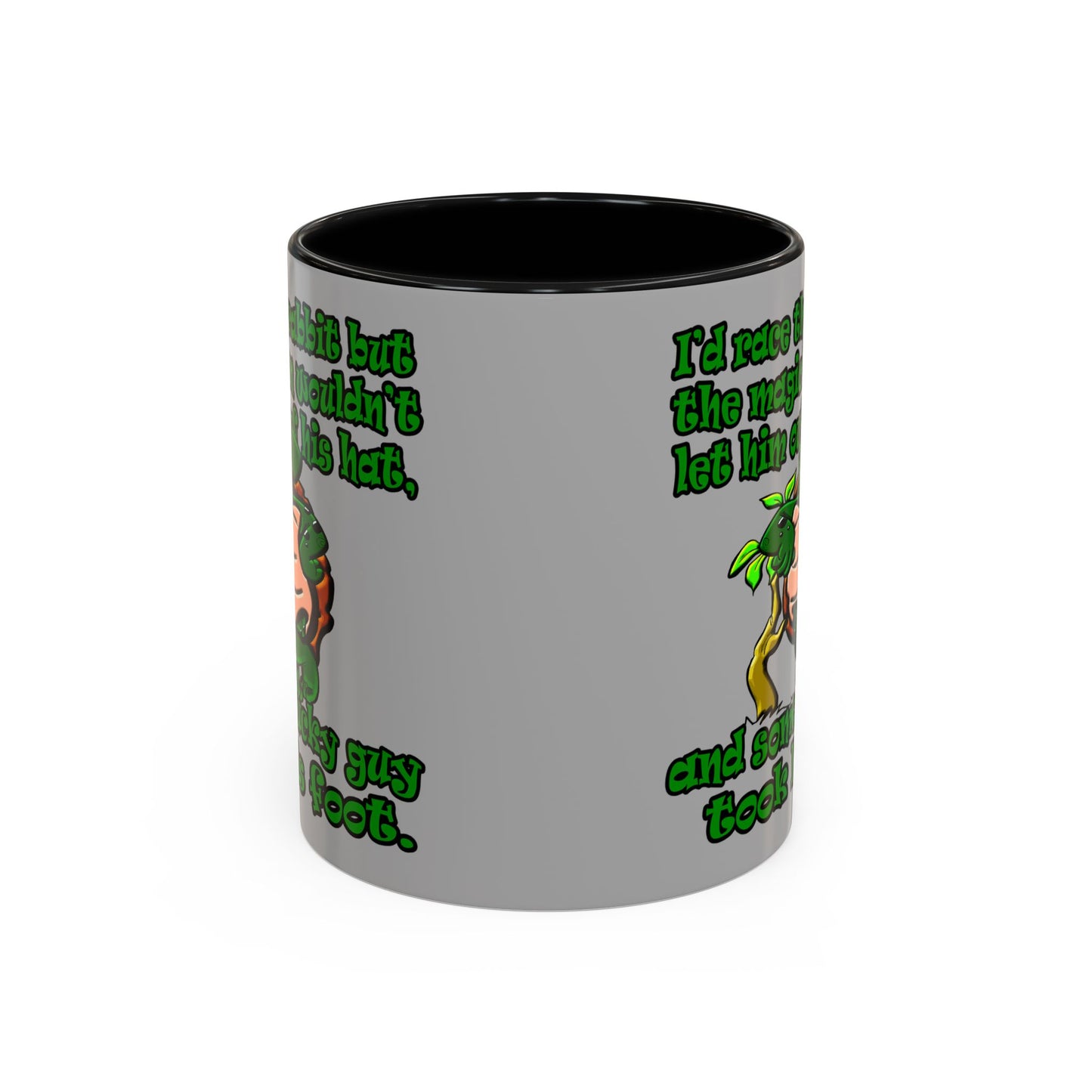 turtle race - Accent Mug (light grey)