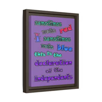 declaration of the independents - framed canvas art (light purple)