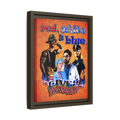 rw&b lives matter - framed canvas art (burnt orange)