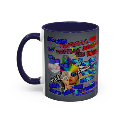 drop the beat - Accent Mug (grey-light grey)