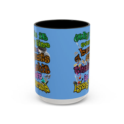 the bum's shit - Accent Mug (light blue)