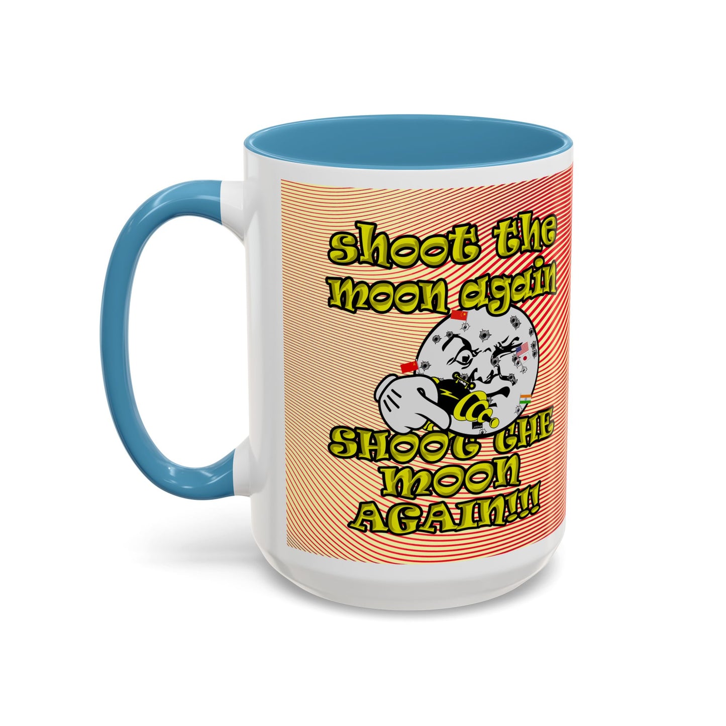 shoot the moon again - Accent Mug (yellow-orange wave)