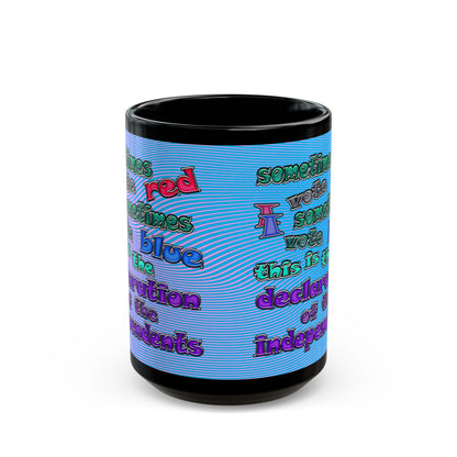 declaration of the independents - Black Mug (light blue-purple wave)