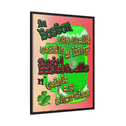 celtics logo - framed canvas art (yellow-orange wave)