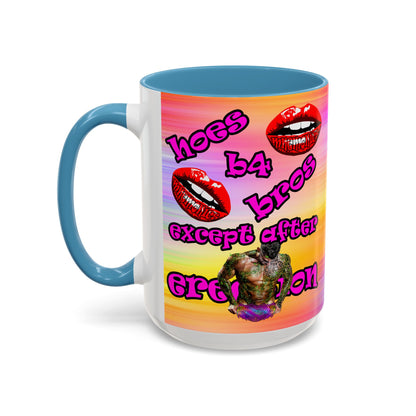 hoes b4 bros - Accent Mug (color blur)
