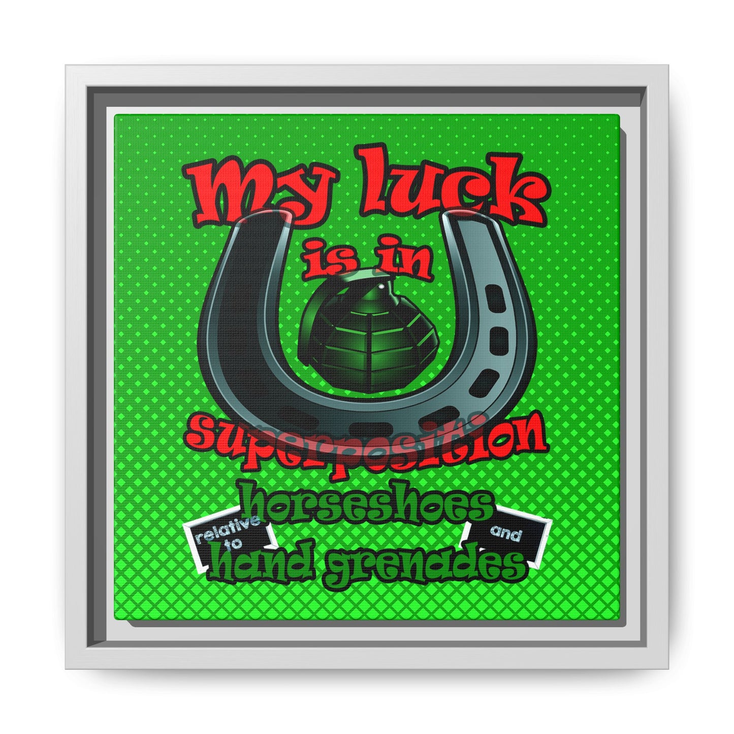 my luck - framed canvas art (logo green)