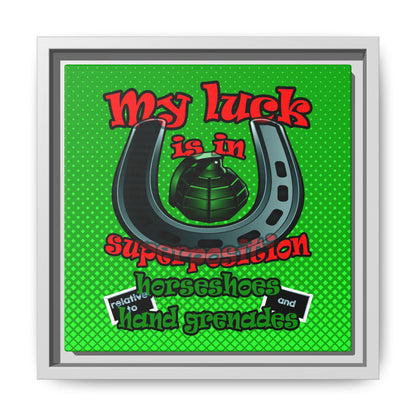 my luck - framed canvas art (logo green)