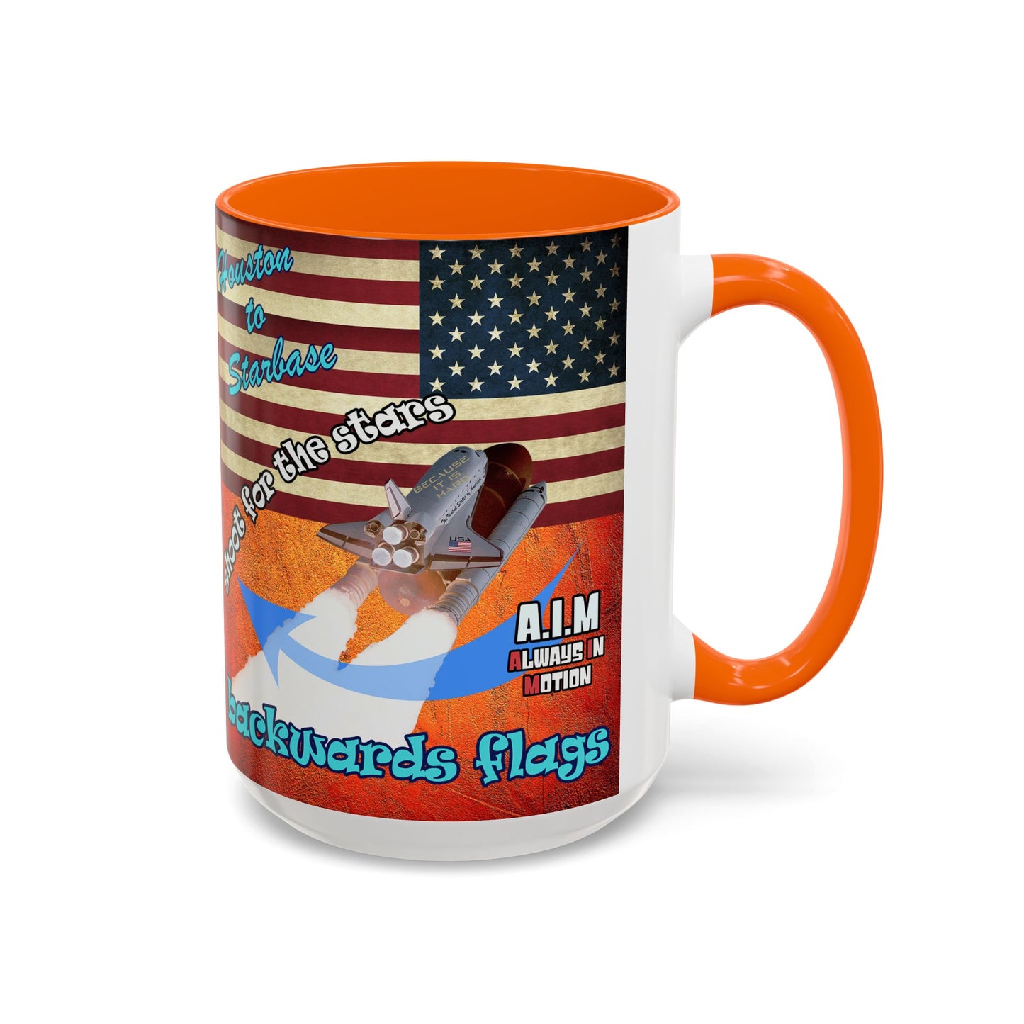 shoot for the stars - Accent Mug (burnt orange)