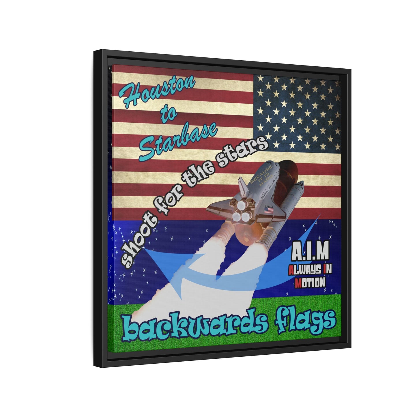shoot for the stars - framed canvas art ('snoops' background)