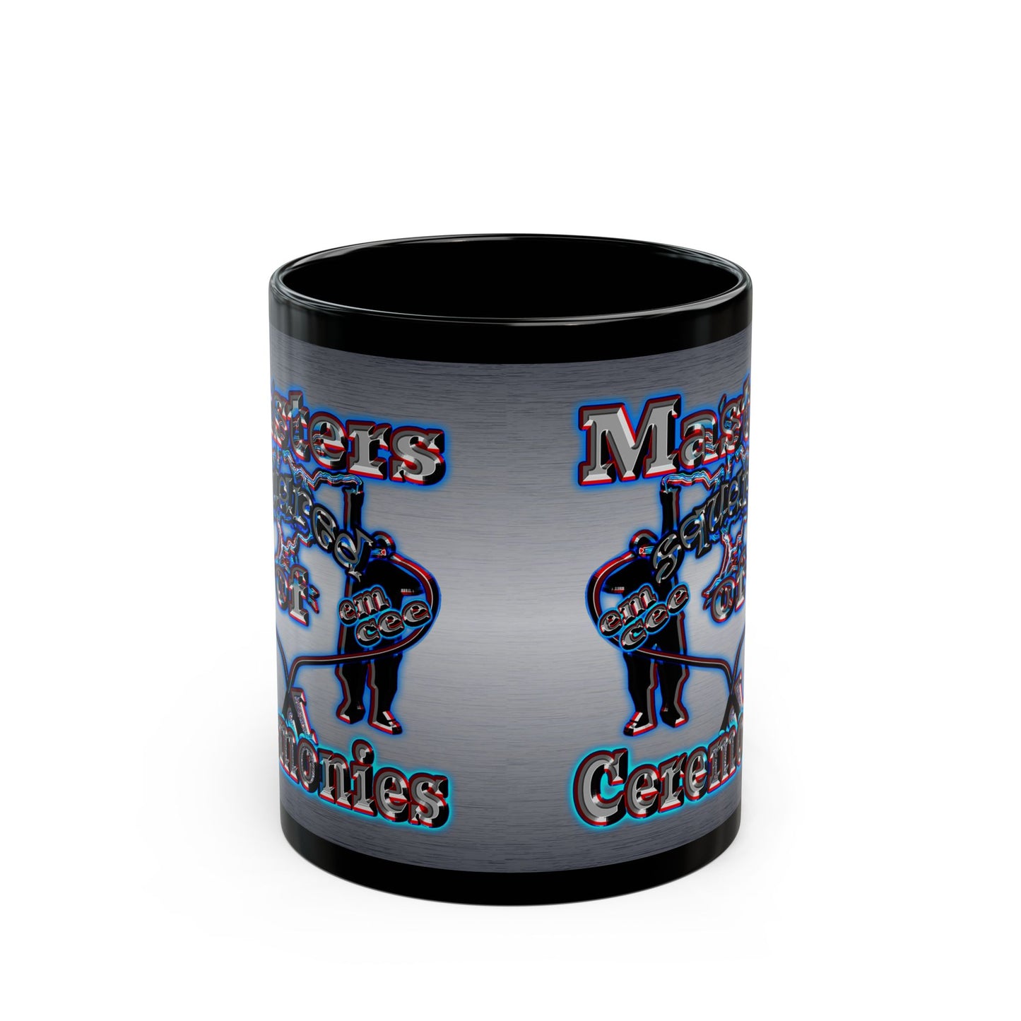 em cee squared - Black Mug (brushed nickel)