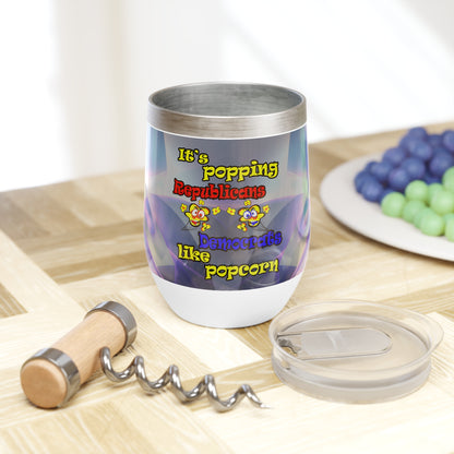 popping like popcorn - Chill Wine Tumbler (grey-pink wave)
