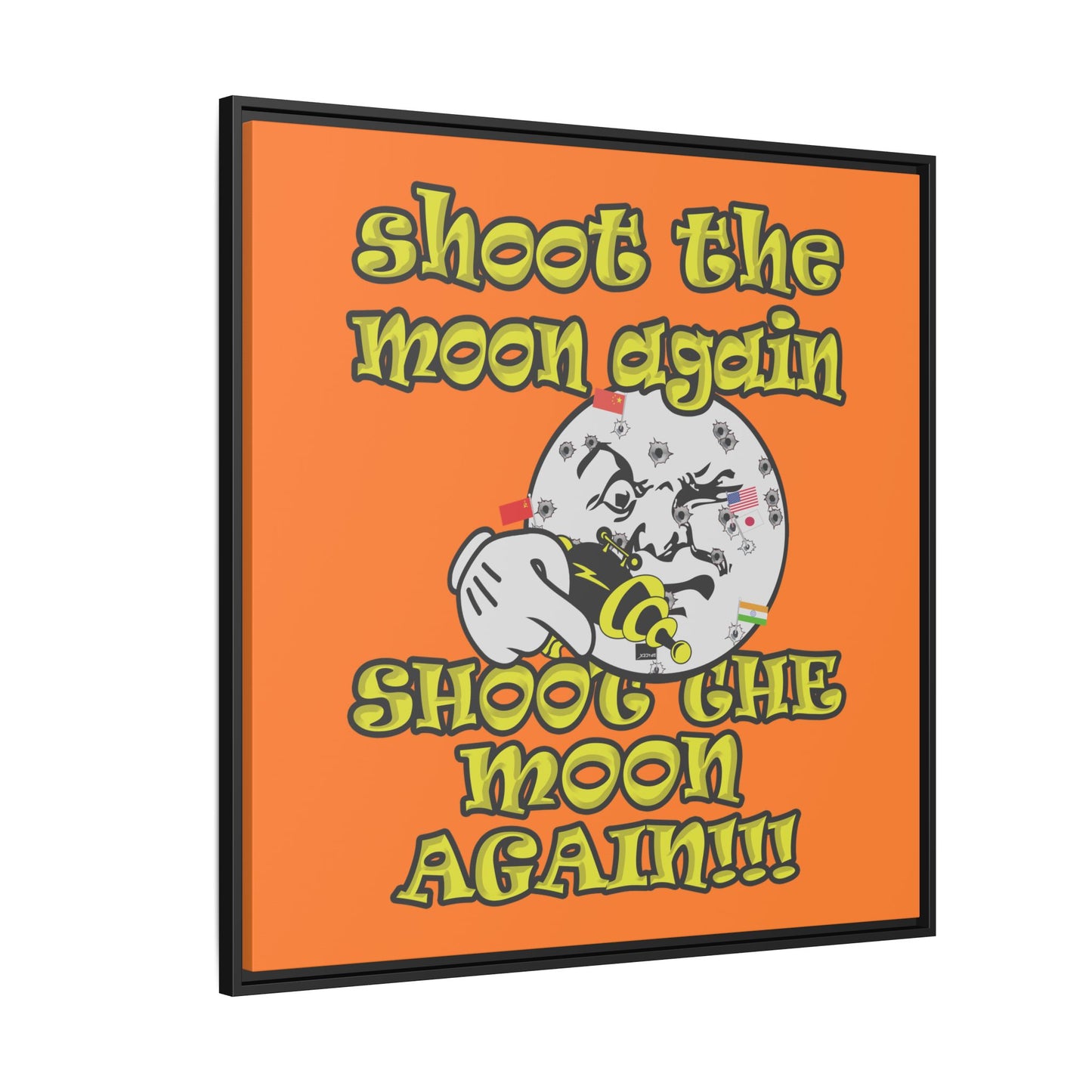 shoot the moon again - framed canvas art (crusta)