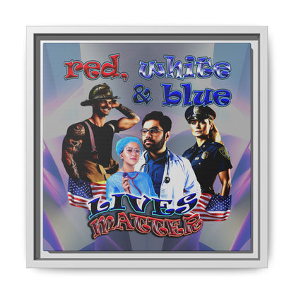 rw&b lives matter - framed canvas art (grey-pink wave)