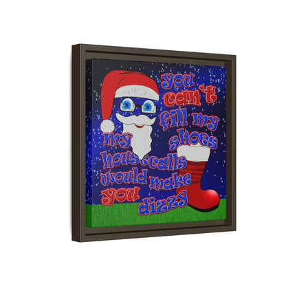 santa's shoes - framed canvas art ('snoops' background)