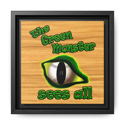 green monster - framed canvas art (butterscotch wood finish)