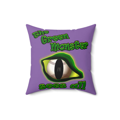 green monster - Faux Suede Square Pillow - (light purple)