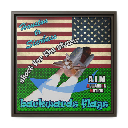 shoot for the stars - framed canvas art (logo green)