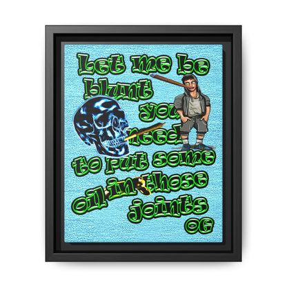 og - framed canvas art (faded blue)