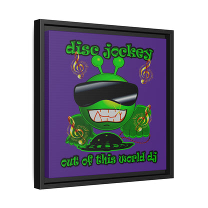 disc jockey - framed canvas art (purple)