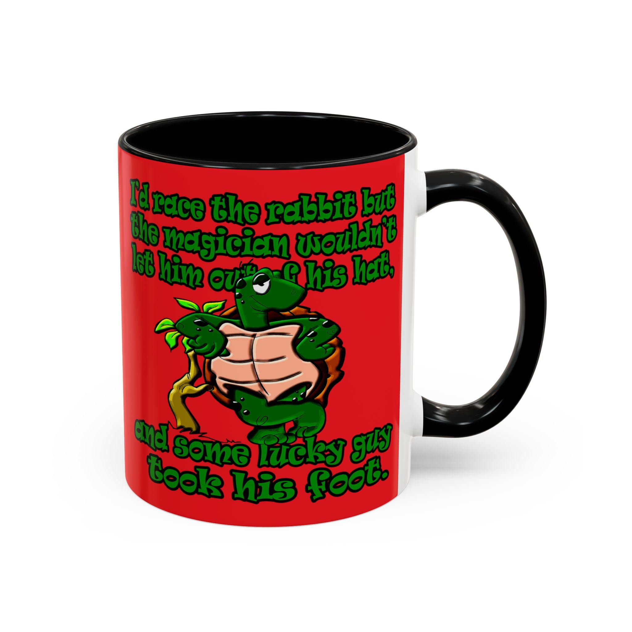 turtle race - Accent Mug (red)