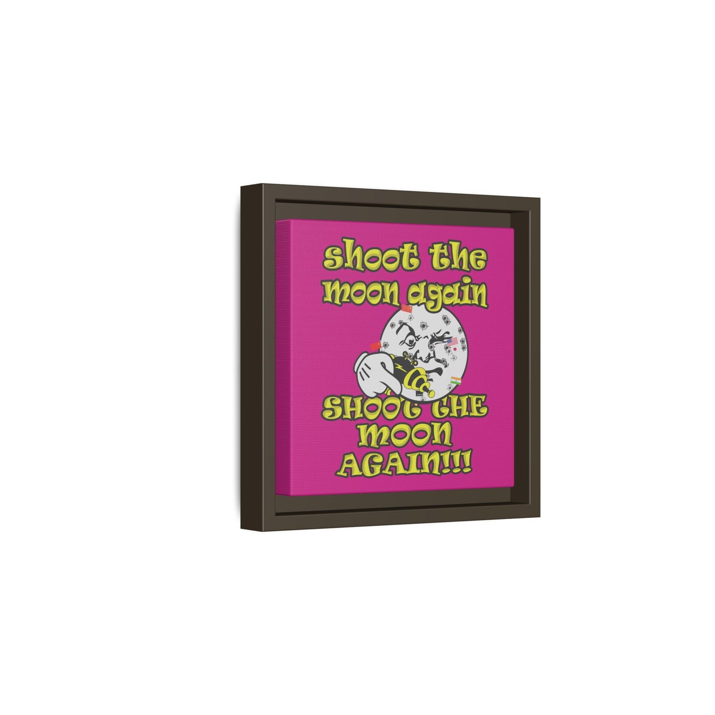shoot the moon again - framed canvas art (pink)